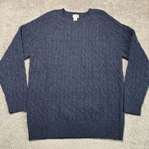 LL Bean Cable Knit Sweater Lambswool Blend Mens XL Vintage Fisherman Preppy